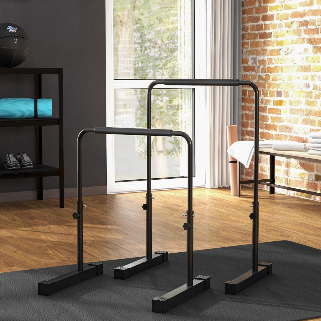 Stazione Fitness Parallele Regolabile ¨C Minimal ¨C Nero, Acciaio