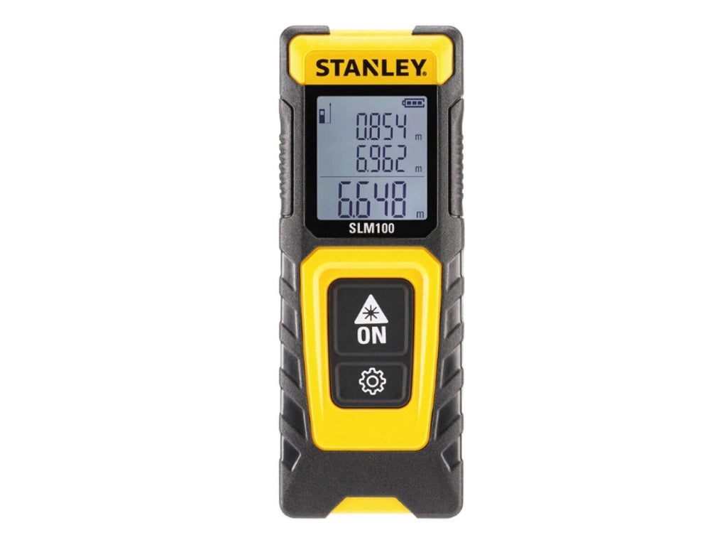 STANLEY STHT77100-0 SLM100 Misuratore Laser 30 m Portata 0,2-30 m Precisione ±3 mm Alimentazione 2 AAA Display LCD colore Nero