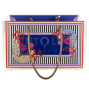 SHOPPER GRANDE CHARLOTTE IN CRISTALLO ACRILICO TRASPARENTE E CON DECORO DEVA