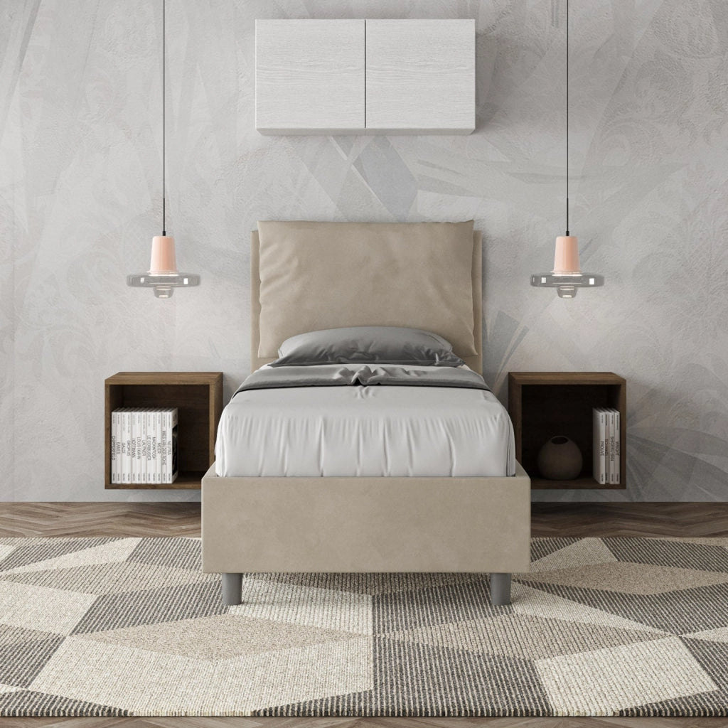 Letto Singolo 80x190 cm con Rete Antea Sabbia