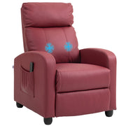 Poltrona Relax Massaggiante 68x88x98 cm con Telecomando e 8 Programmi Reclinazione e Poggiapiedi Rosso