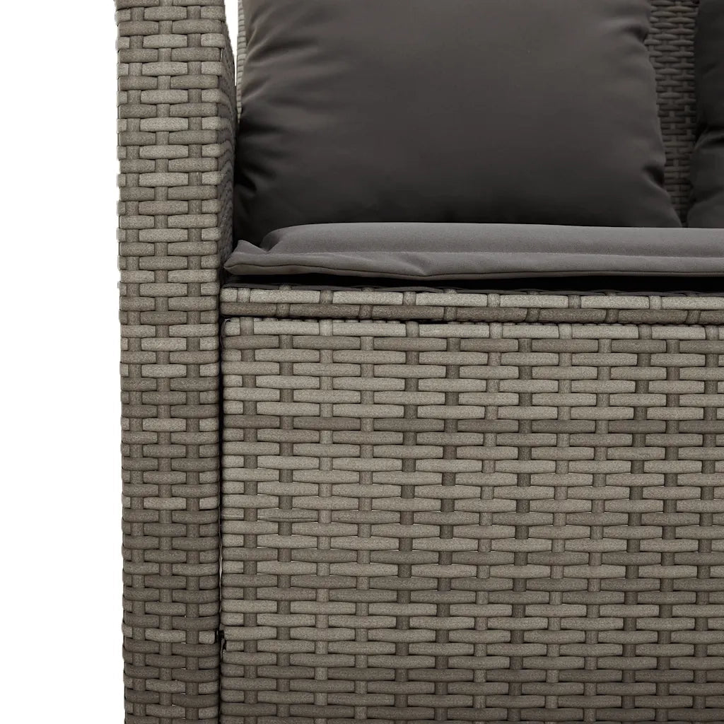 Divano da Giardino a 2 Posti Cuscini&Tavolo Grigio Polyrattan 4103847
