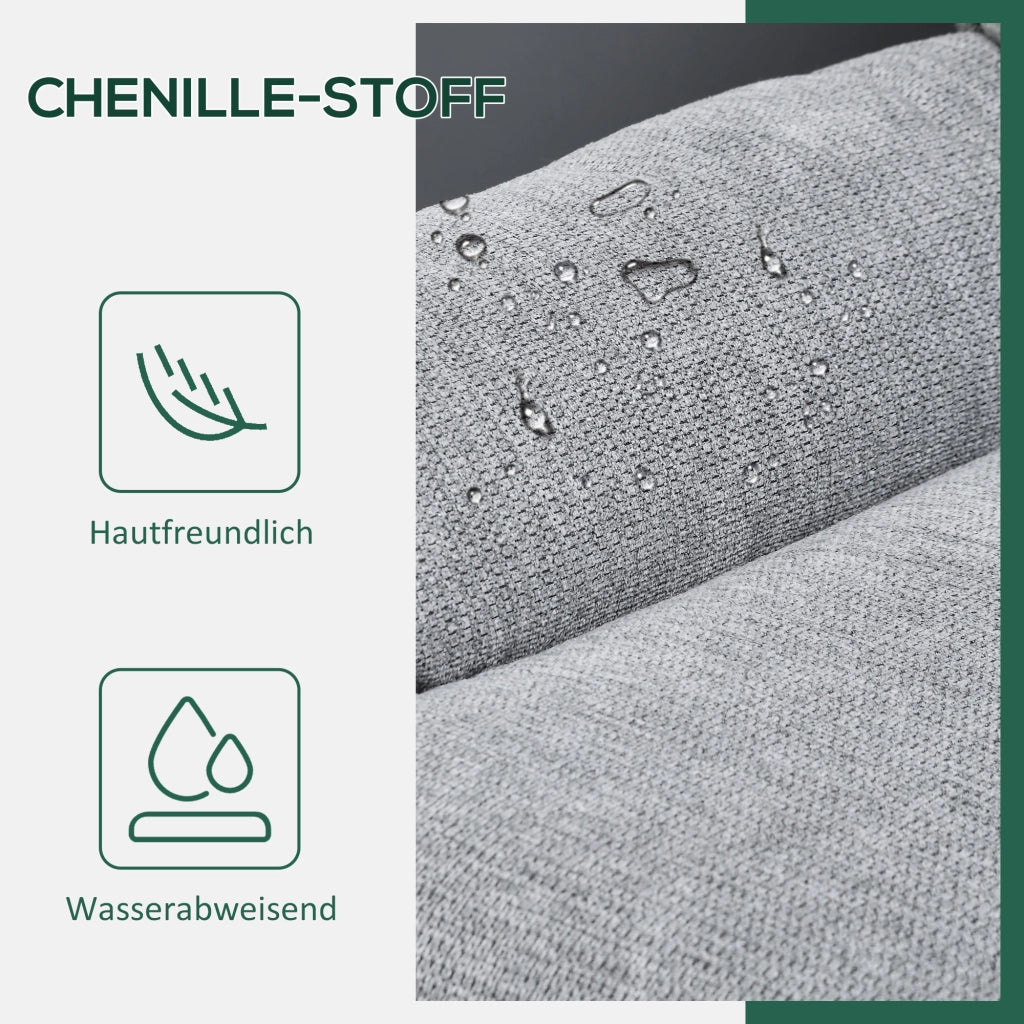 Poltrona girevole 360¡ã ¨C Xylo ¨C tessuto chenille grigio e nero con braccioli integrati