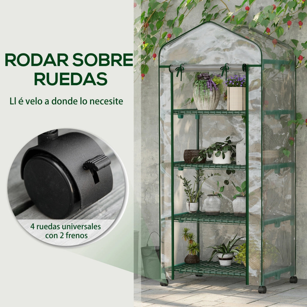 Serra da Giardino con Ruote e Scaffali ¨C Minimal ¨C Grigio 69x50x165cm