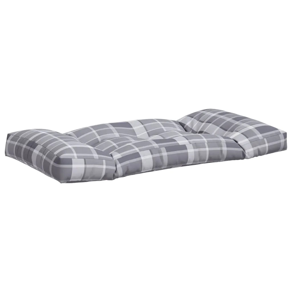 Cuscini per Pallet 2 pz a Quadri Grigi in Tessuto 360936