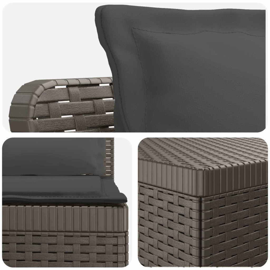 Divano da giardino 3 posti con cuscini in look rattan PP 3443847