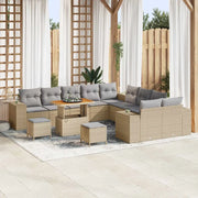 Set Divano da Giardino con cuscino 13 pcs Beige polyrattan 3362067