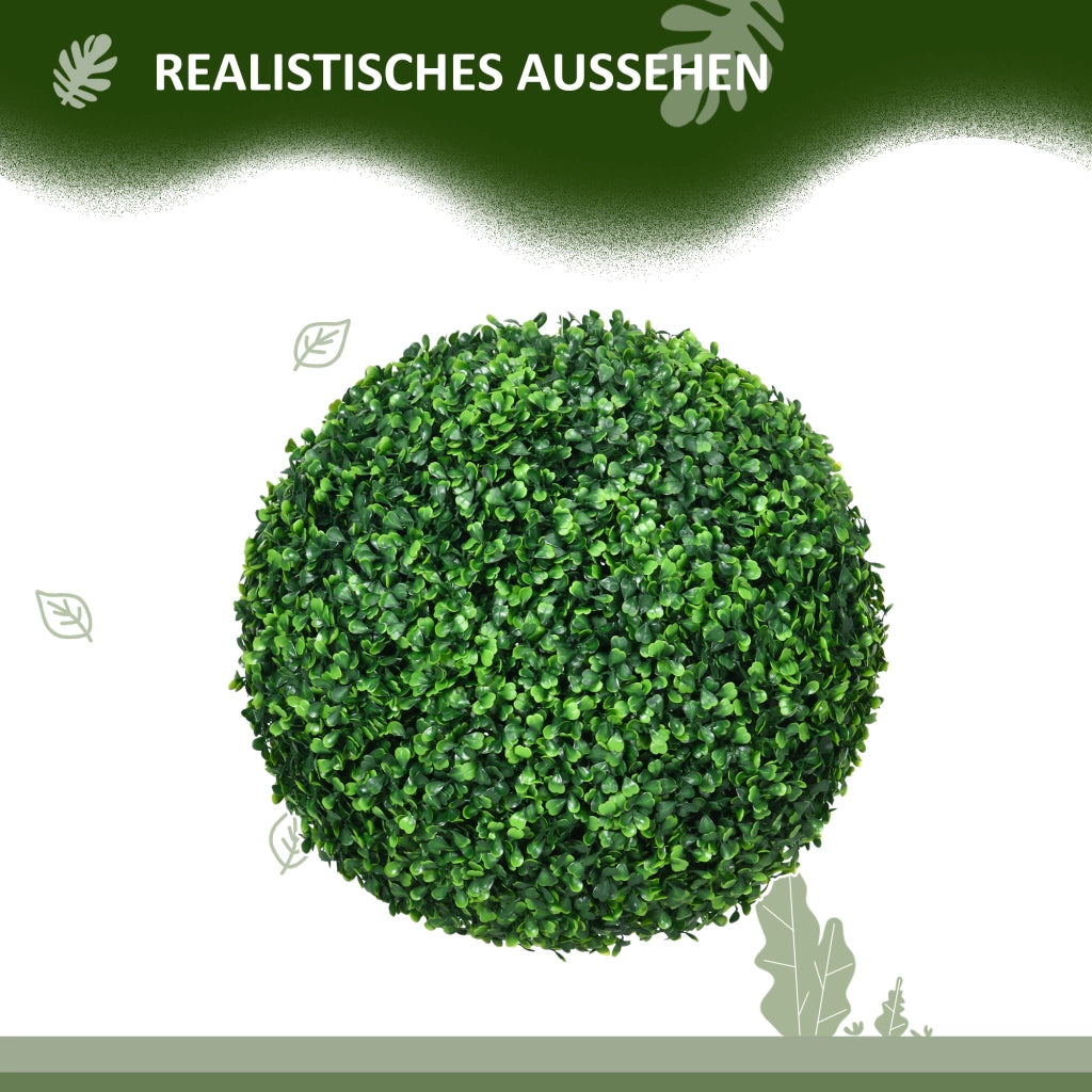 Set di 2 Palle di Bosso Artificiali ¨C Minimal ¨C Verde