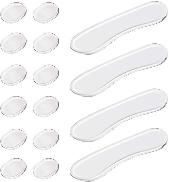 Demper per Tamburo 16 Pezzi - Pads di Gomma Silicone - Forma Ovale/Lunga Striscia - Demper per Tamburi - Chiara - Resistente ai Colpi