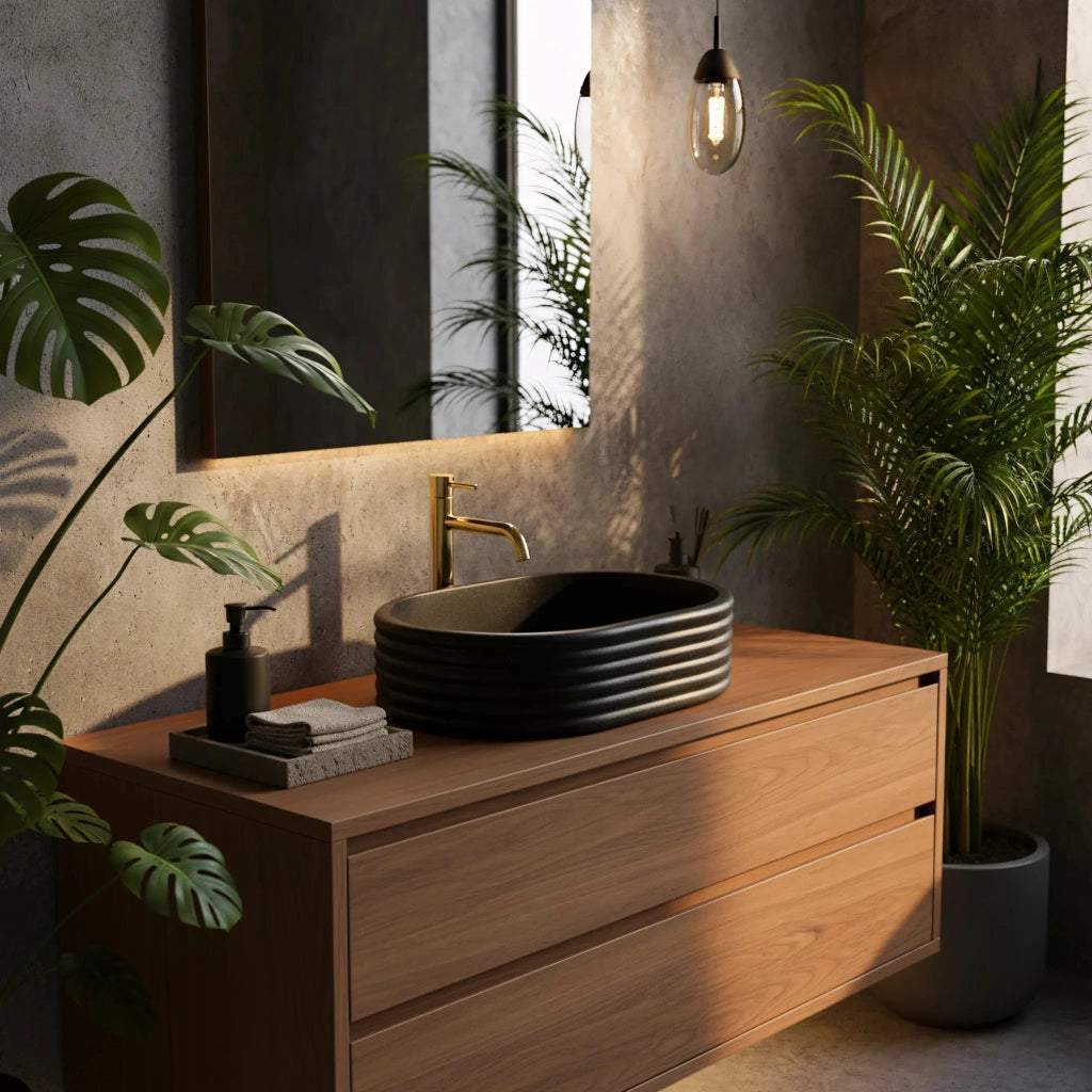 Lavabo Da Appoggio Rea Nicoletta Black