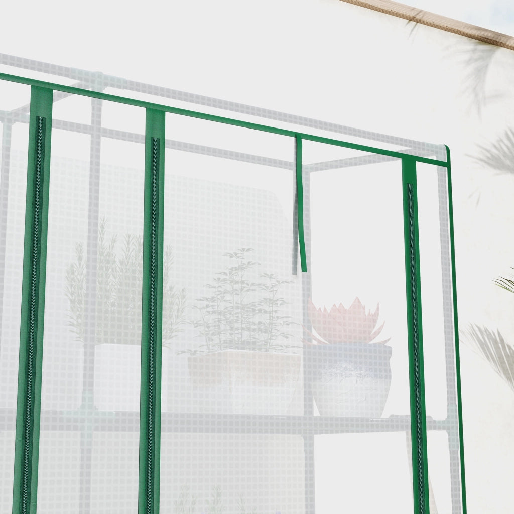 Serra da giardino 3 piani con ripiani - Xylo - 3 porte avvolgibili bianco 215x46x151 cm