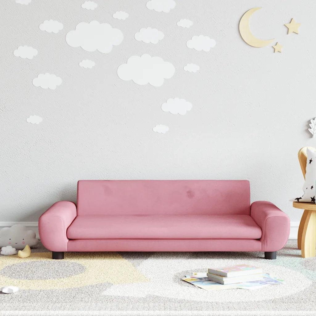 Divano per Bambini-Sofa-Divanetto Rosa 100x54x33 cm in Velluto