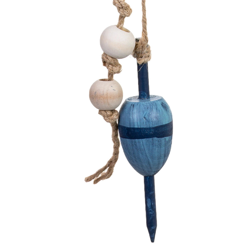 Campanello a vento in legno blu, 6x4x70h cm