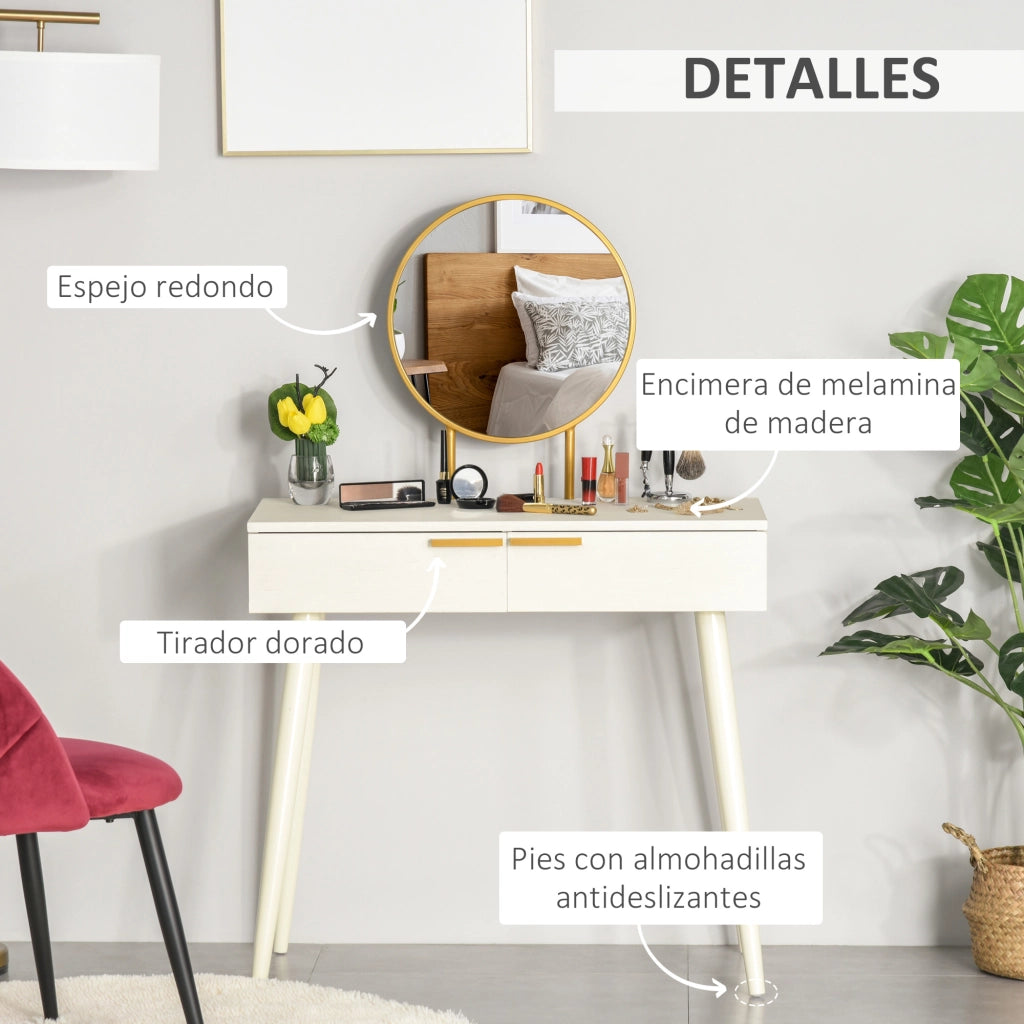 Cassettiera con specchio ¨C Minimal ¨C 80x40x123 cm bianco