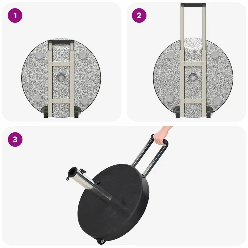 Base per ombrellone-Supporto per ombrellone Nero ? 45 x 37.5 cm Granito