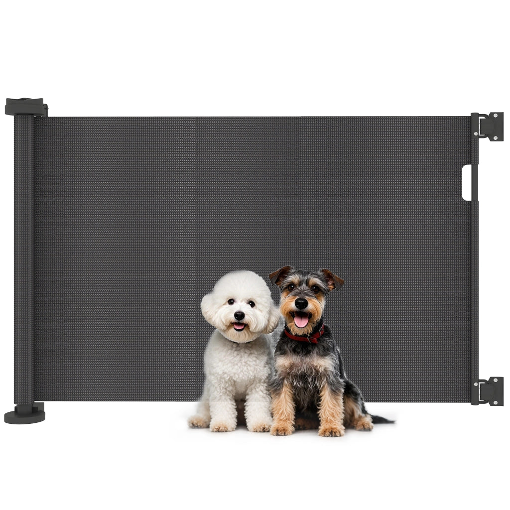 Barriera di Sicurezza per Cani Retrattile ¨C Minimal ¨C Nero 142x10x87 cm