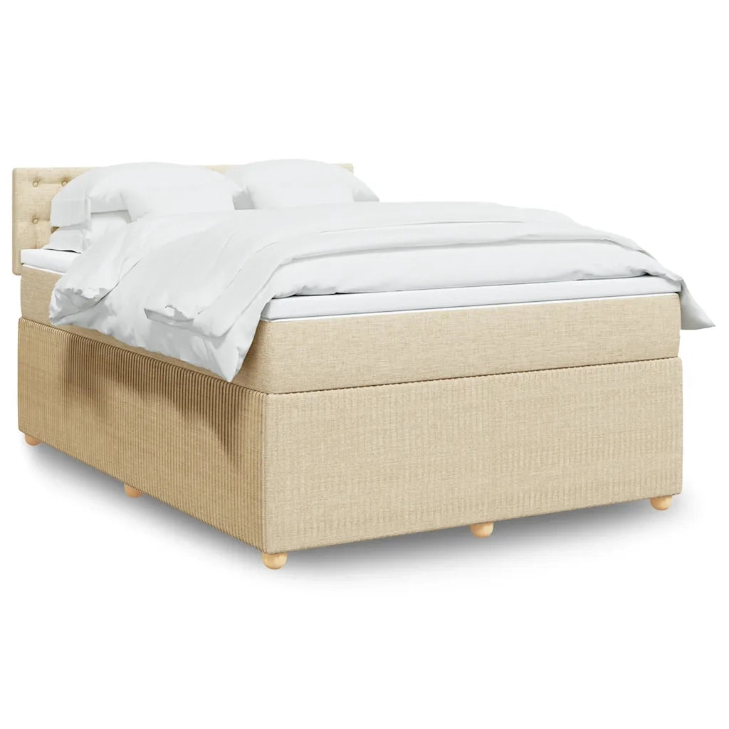 Giroletto a Molle con Materasso Crema 140x200 cm in Tessuto