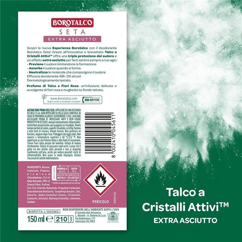 BOROTALCO DEO SPRAY 150 ML NEW SETA PROFMO DI TALCO E FIORI ROSA