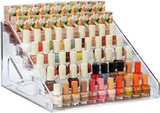 Organizzatore per smalti - 84 flaconi - Acrilato trasparente