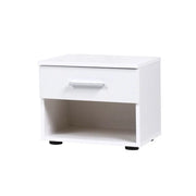 Set di due comodini COMO – Bianco lucido e cromo – Design moderno