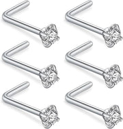 Set di 6 piercing in titanio argentato con formato G23