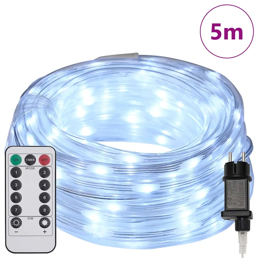 Luce a corda con 120 LED Bianco Freddo 5 m PVC 42018943
