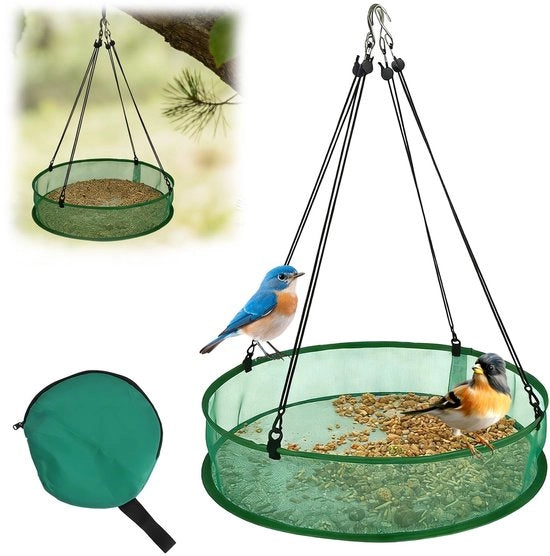 Dispensatore di cibo per uccelli in vetroresina per appendere, resistente all'usura, grande dispensatore di cibo per uccelli, 50,8 cm, dispensatore stabile di cibo per uccelli, uccelli per giardino, balcone, uccelli selvatici