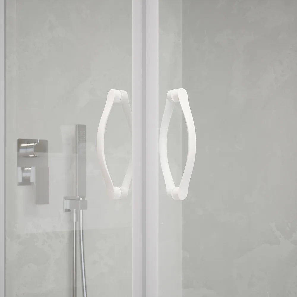 Box doccia angolare 90x90 cm trasparente 4 mm profili bianchi | Grenada