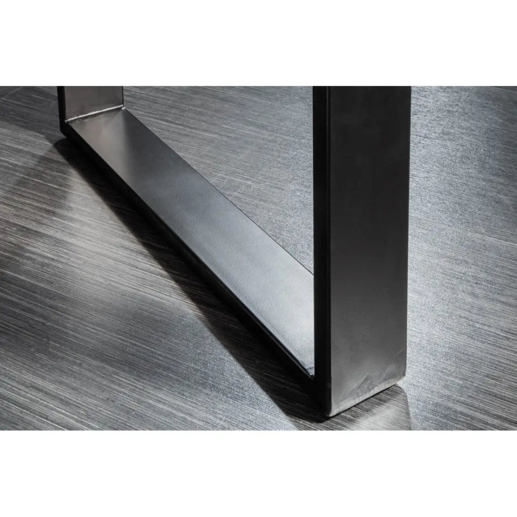 Table LODEN 120 cm – Piano in legno massiccio di mango verniciato – Gambe a U in metallo nero