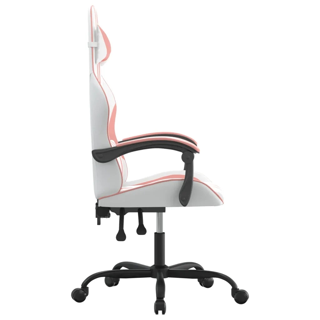 Sedia da Gaming Bianco e Rosa in Similpelle 3143827