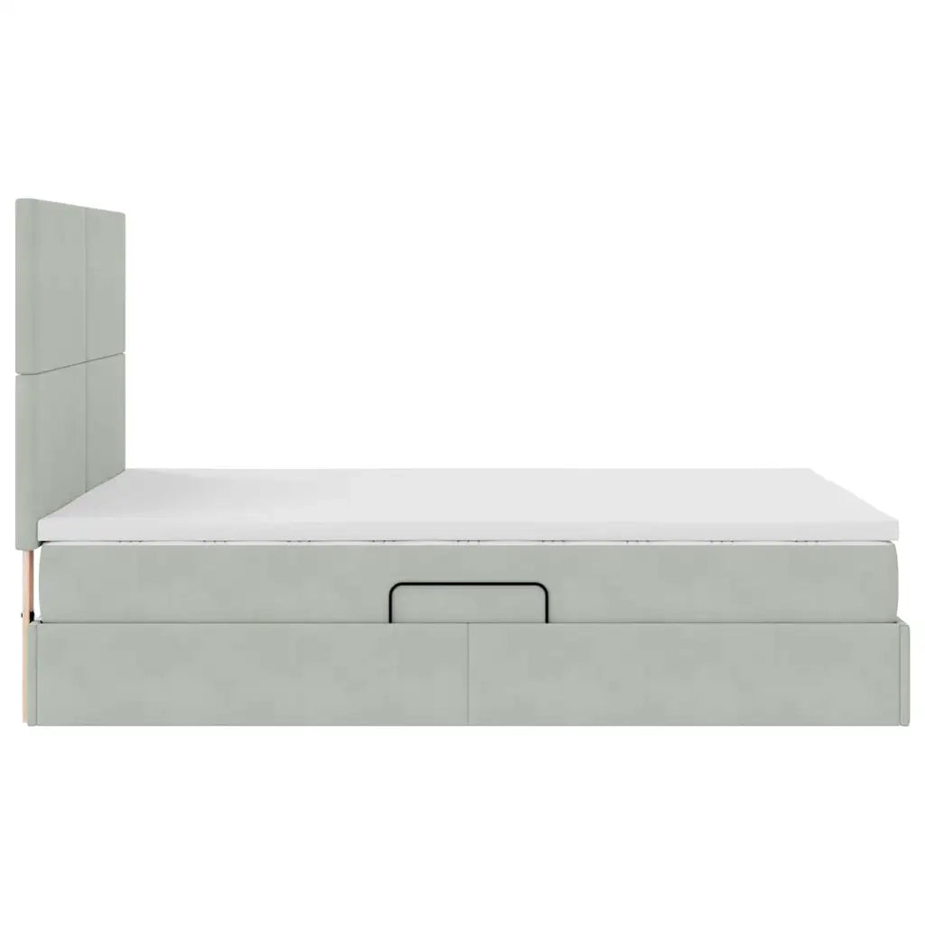 Letto con contenitore e materasso Grigio chiaro 140 x 200 cm 3371973
