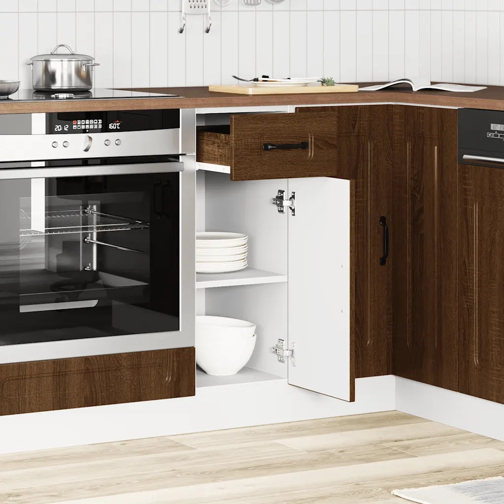Base da Cucina Kalmar Rovere Marrone in Legno Multistrato 853464