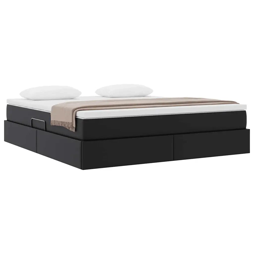 Letto con contenitore e materasso Nero 180 x 200 cm 3370174