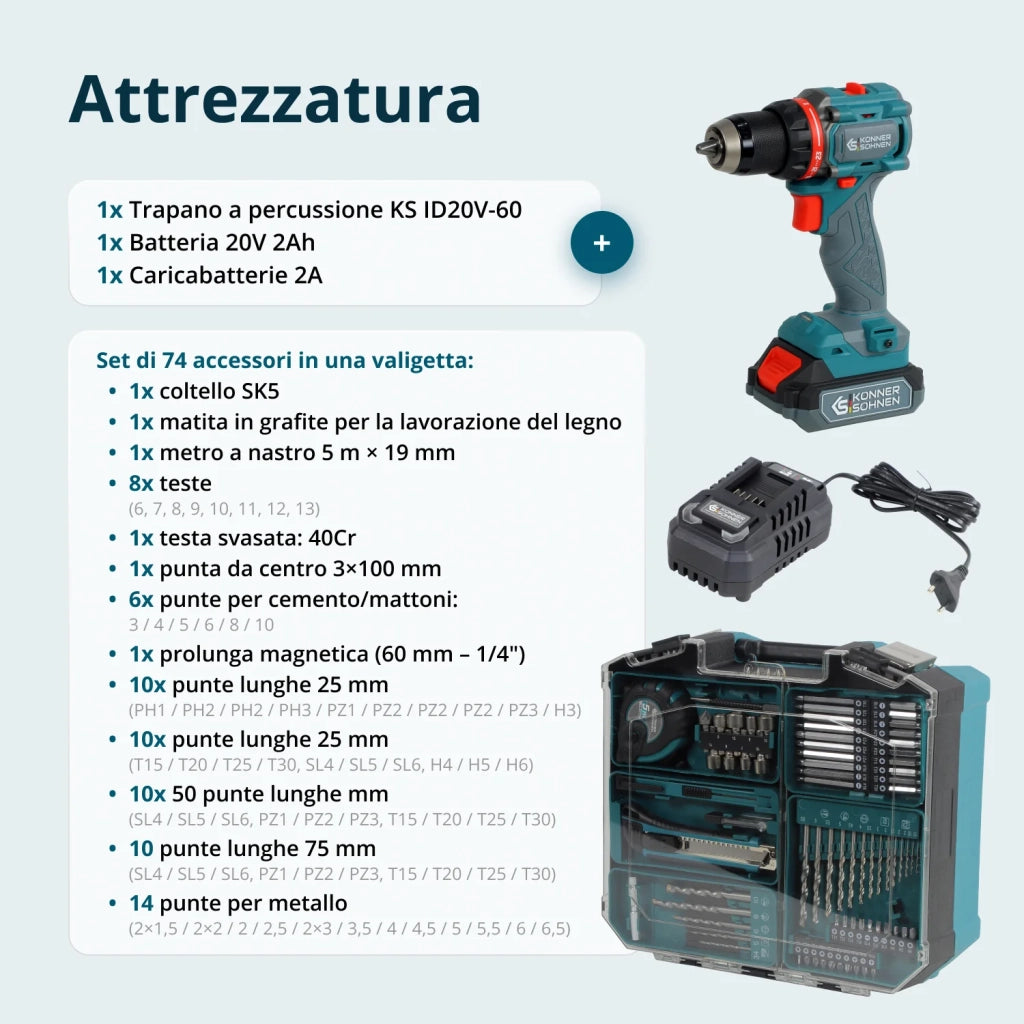 Set Senza Fili Master KS ID20V-60 KIT 74 PLUS