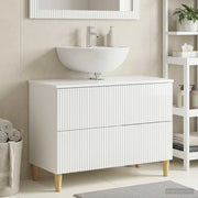 Armadio per Lavabo da Bagno ARNHEM Bianco Lucido 896579