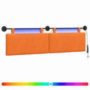 Testiera | Testata sospesa Con luce LED Arancione Tessuto in Cords