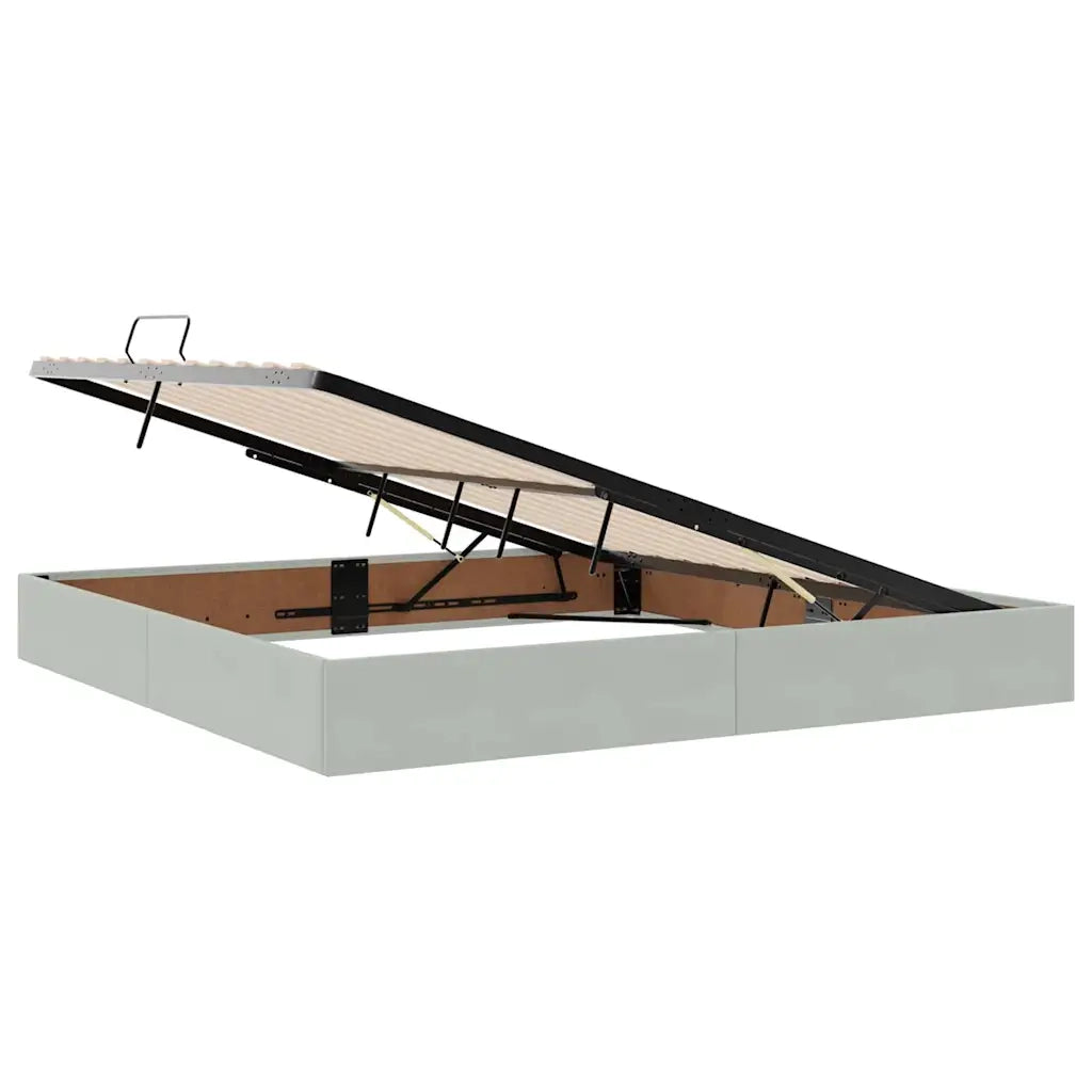 Letto con contenitore e materasso Grigio chiaro 200 x 200 cm 3372111