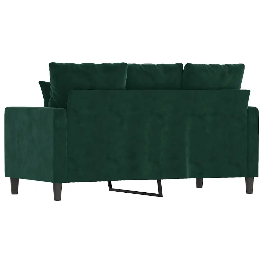 Divano a 2 Posti Verde Scuro 120 cm in Velluto 359295