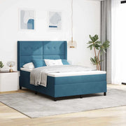 Letto a molle con strisce LED Blu 140 x 200 cm Velluto 3343872
