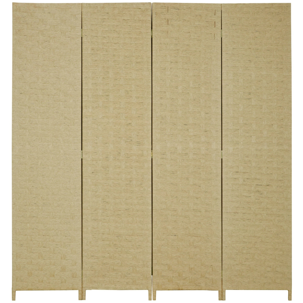Paravento a 4 Ante Pieghevole ¨C Minimal ¨C Legno Marrone 170 cm