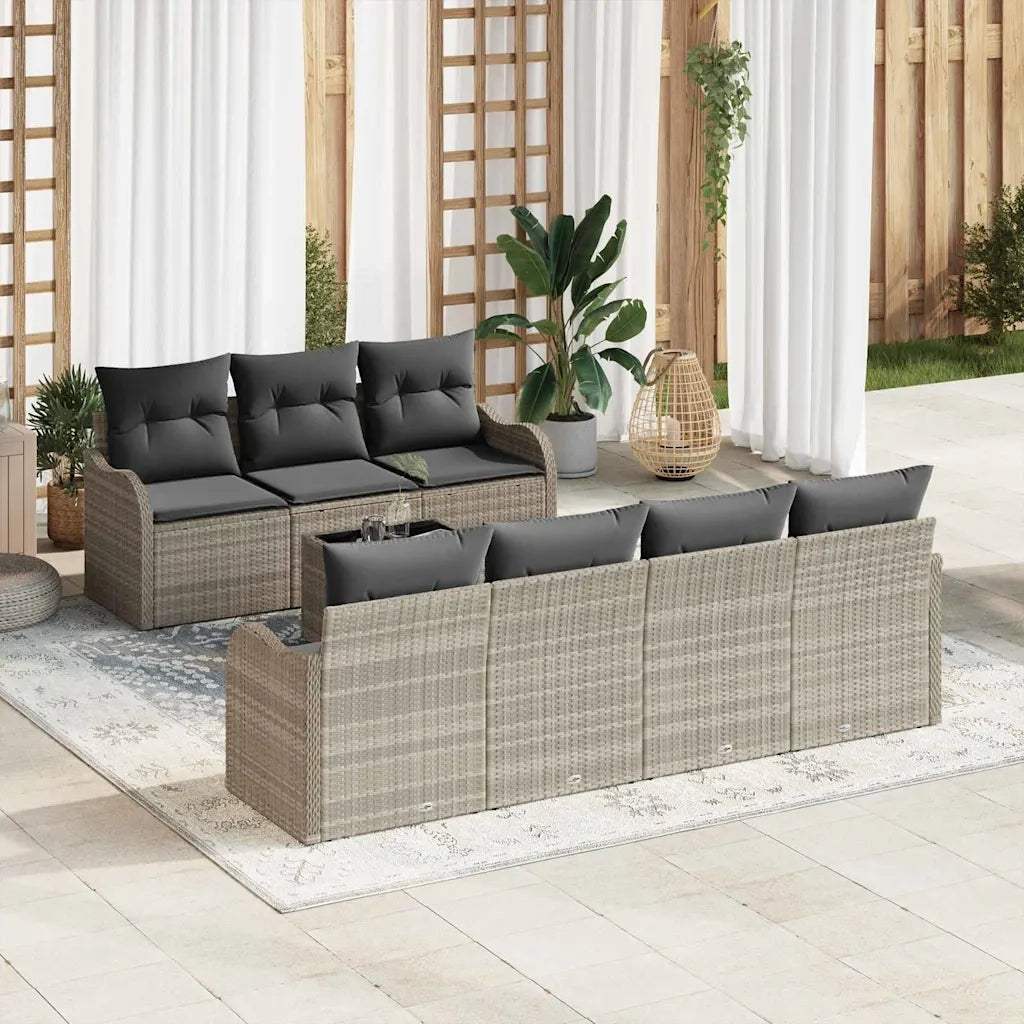 Set Divano da Giardino Grigio chiaro 55 x 55 x 37 cm polyrattan