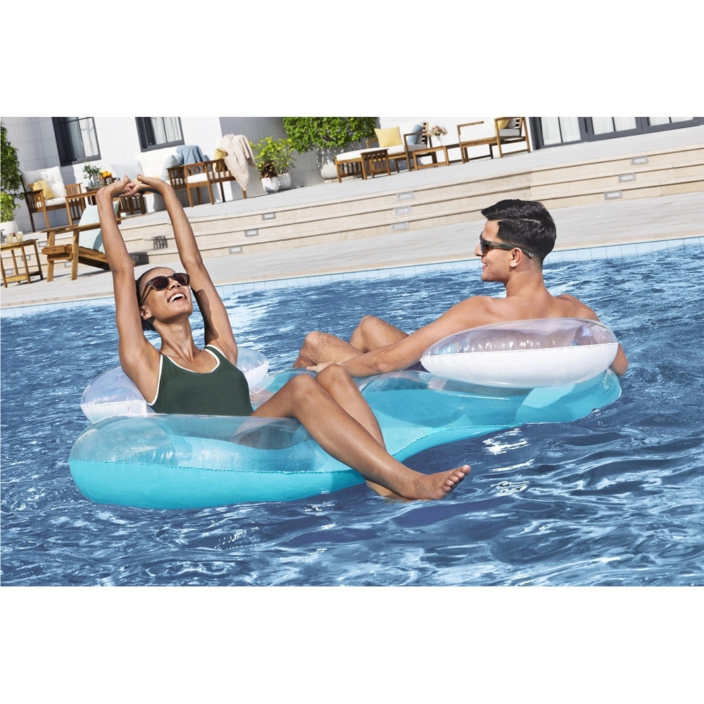 Trade Shop - Salvagente Poltrona Doppio Gonfiabile 2 Persone Con Schienale Maniglie Piscina Mare 43009 -