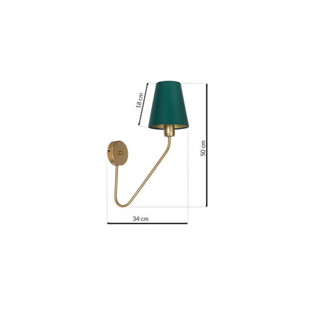 Applique Milagro Victoria verde ottone in tessuto E27 60W