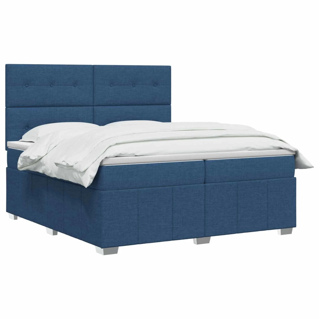 Letto box spring con materasso Blu 200 x 200 cm Tessuto 3454224