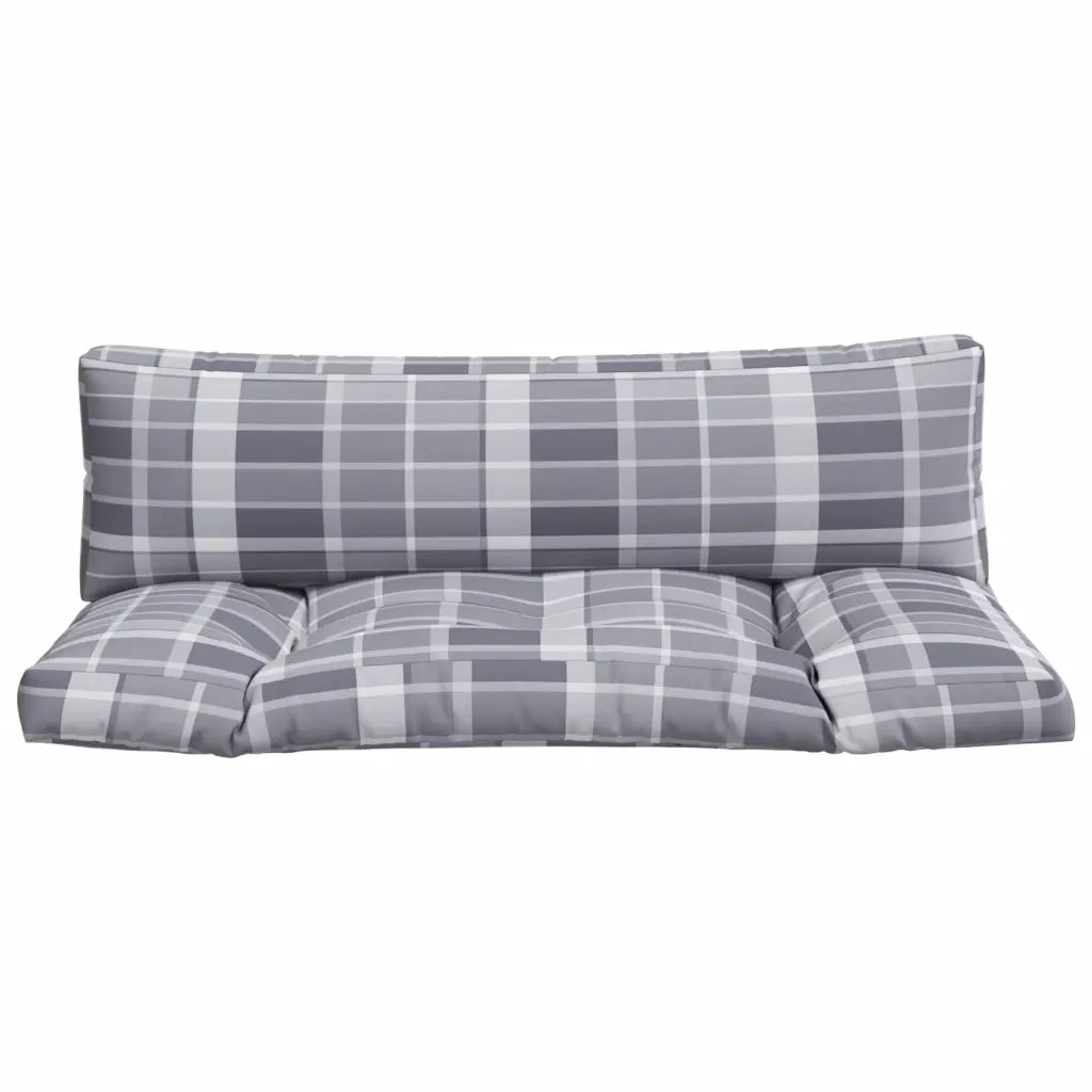 Cuscini per Pallet 2 pz a Quadri Grigi in Tessuto 360936
