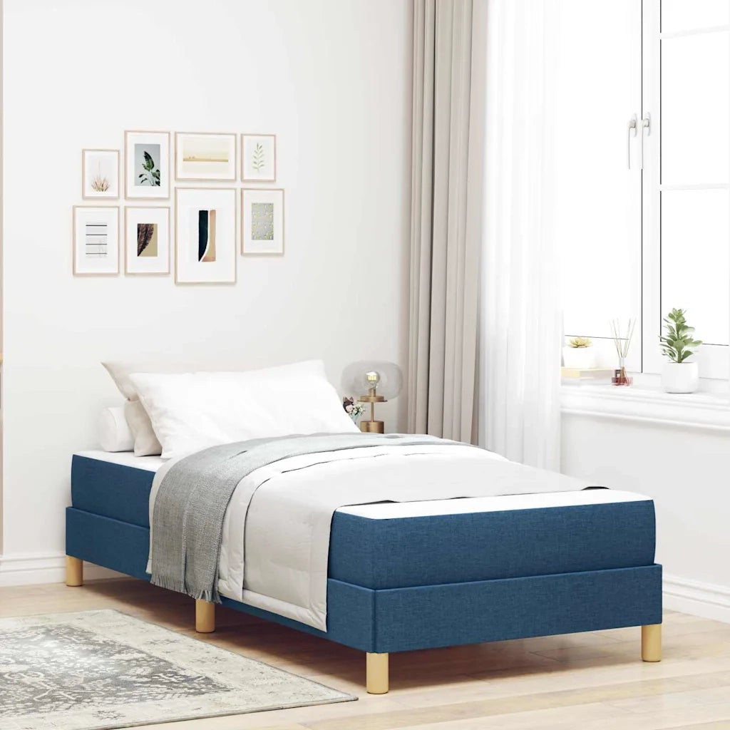 Letto a molle con materasso Blu 100 x 200 cm Tessuto
