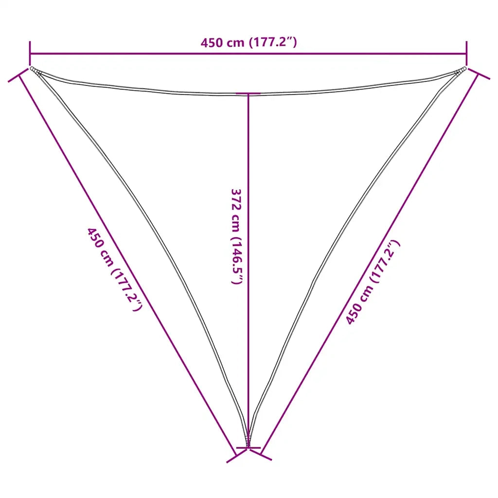 Parasole a vela | Telo Ombra | Vela da ombra Oxford Triangolare 4,5x4,5x4,5 m Giallo