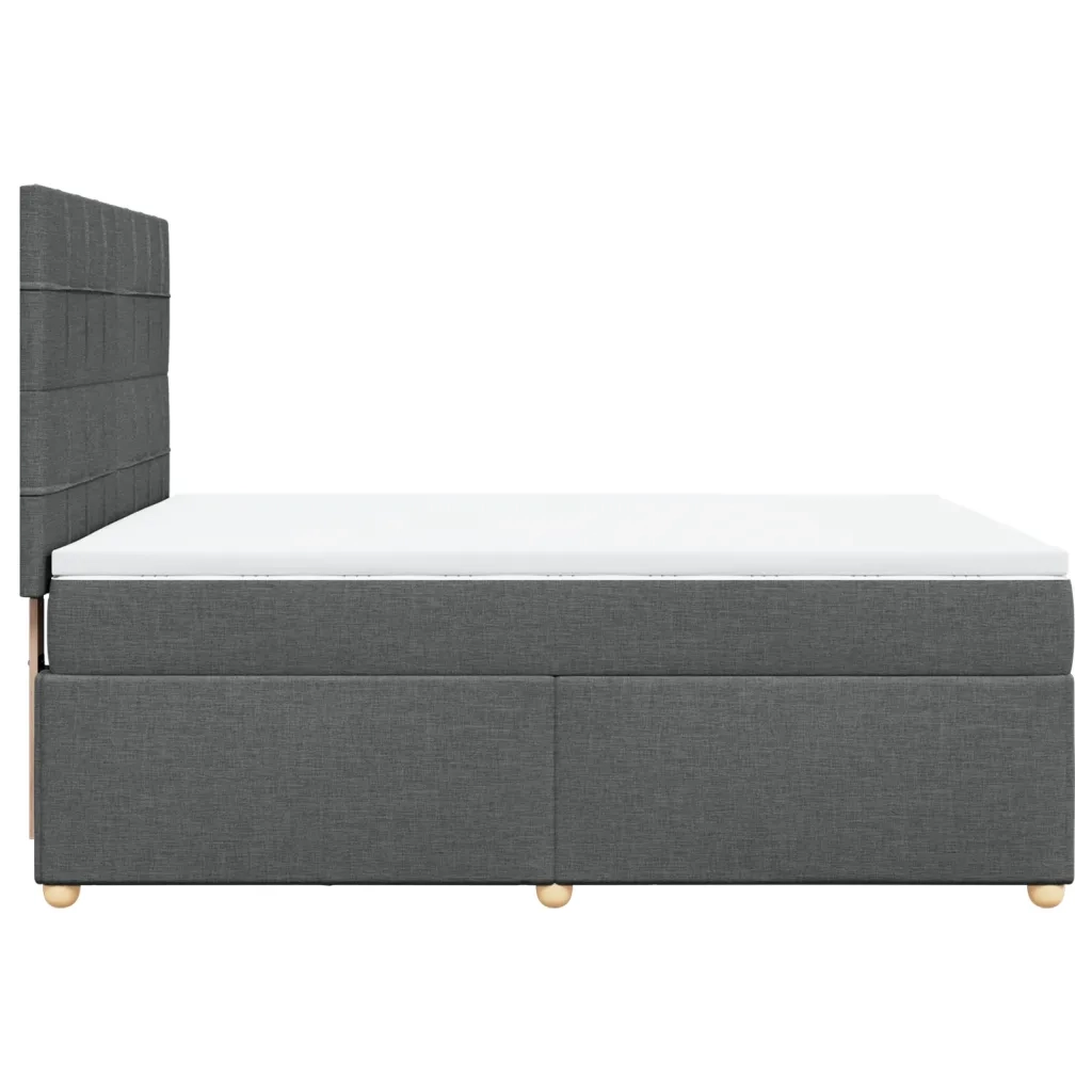 Giroletto a Molle con Materasso Grigio Scuro 140x190 cm Tessuto 3291276