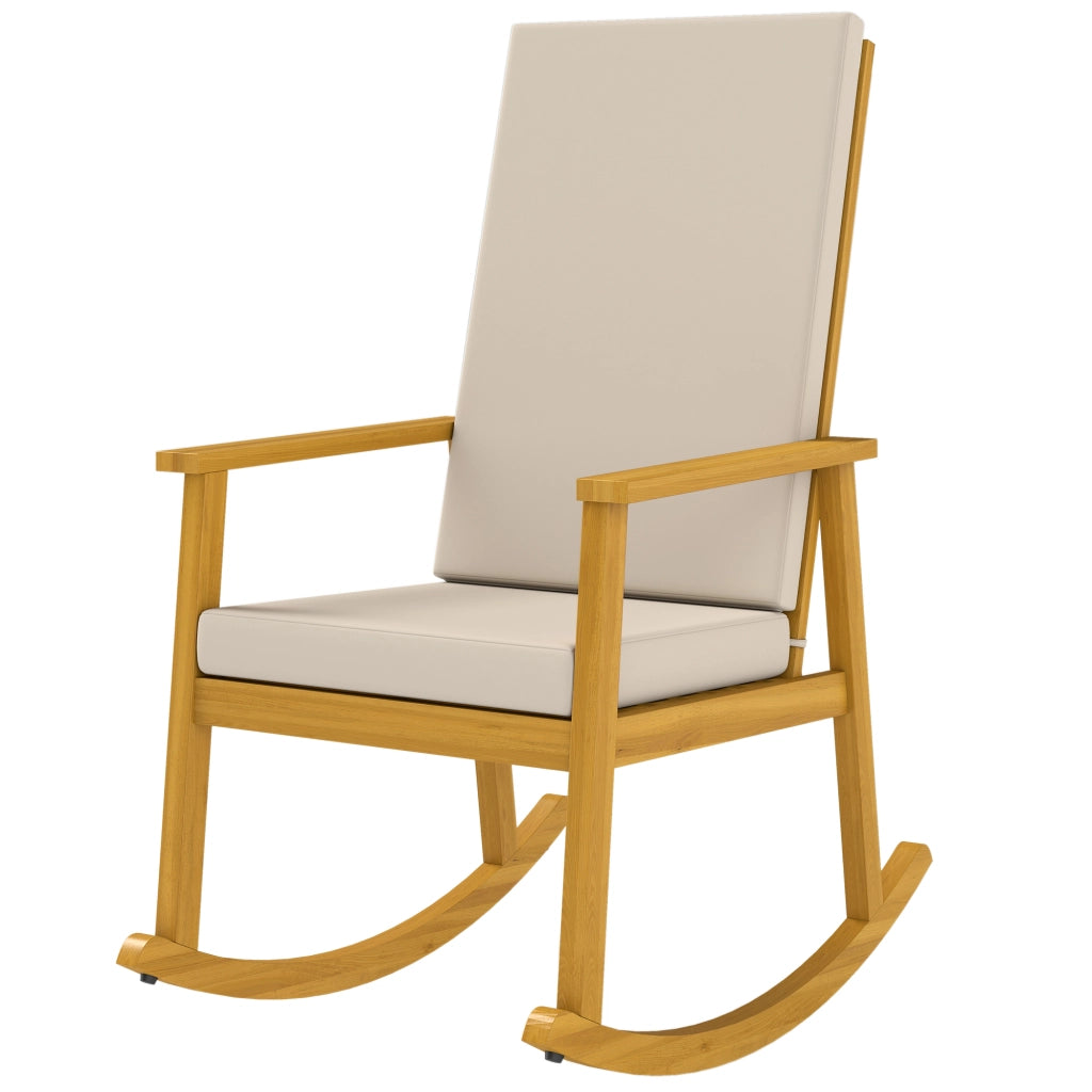 Poltrona dondolo in legno ¨C Minimal ¨C Beige 60x89x107 cm