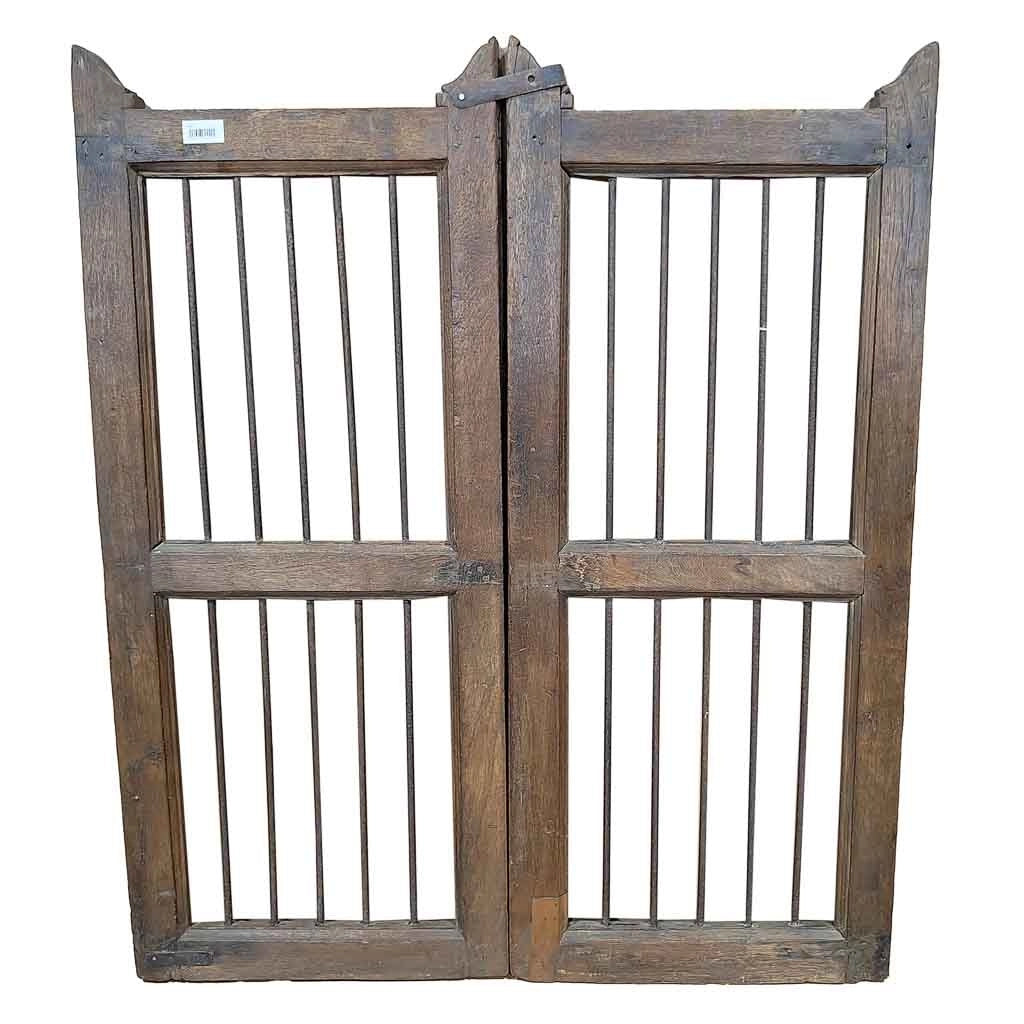 Porta in legno con finitura artigianale marrone 103x3x105 h cm